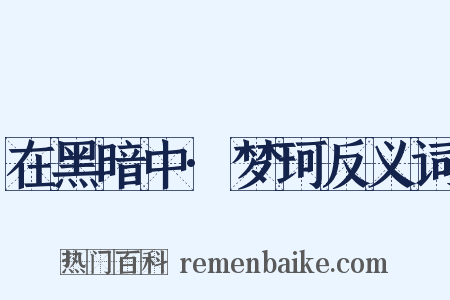 在黑暗中·梦珂反义词是什么意思的图片